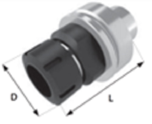 HSK 63E ER40 Short Style Tool Holder, P/N H29-G-S - Image 3