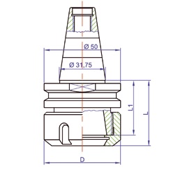 ISO30 ER32, Tool Holder, P/N I30-F-XS - Image 2