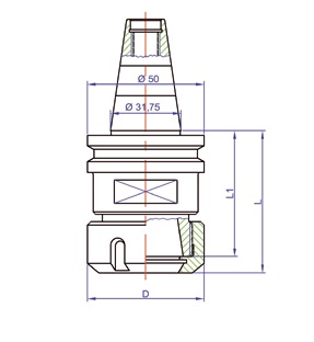 ISO30 ER32 50mm Flange Tool Holder P/N I30-F-FL - Image 2