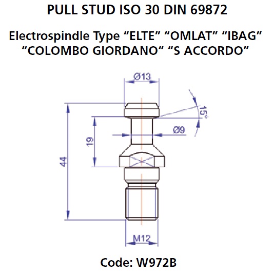 ISO30 Pullstud Elte Style P/N PS-F-E